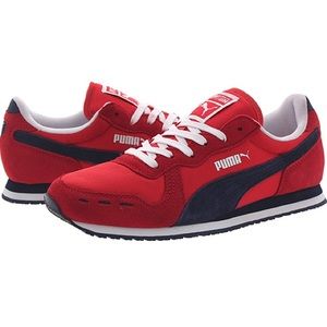 Puma Red Peacoat Navy Blue White Sneakers (6Youth)